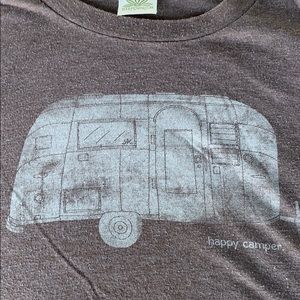 🌈 Happy camper graphic tee recycled brown vintage p1